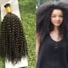 Kinky Kıvırcık Brezilyalı Kıvırcık Toplu İnsan Saç Örgüyor 1 Demetleri 10 ila 26 inç Doğal Renk Saç Uzantıları