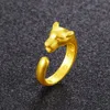 Formato dell'anello di modo a forma di leopardo solido riempito dell'oro giallo di Hip Hop 18k dell'anello degli uomini