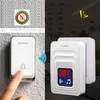 Sem bateria sem fio termômetro campainha da porta kit ao ar livre indoor à prova dplug água plug-in medidor de temperatura display