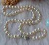 New Arriver Genuine Pearl Jewellery,18inches 6-7mm Genuine White Color Freshwater Pearl Necklace,Wholesale,Free Shipping