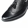 Black Brown Men Leather Dress Shoes Tassel Business Formal Men Office Lace-up Oxford Shoes Form Men Plus Size 38-44