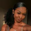120G人間の髪の変態ポニーテールのヘアピースアフリカ系アメリカ人女性の巻き毛のポニーテール描画クリップポニーテール延長5彩色