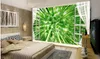 Beställnings- foto Bakgrund Utsökta HD Uppfriskande Grön Bambuskog Mood Mood 3D Stereo TV Bakgrund Väggkonst Väggmålning För Vardagsrum Stor Painti