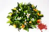 60/70cm[2 feet] Dichroic leaf Wreaths with Jasmine Flowers 12pcs/lot Hawaii style flower wreath For Wedding decoration