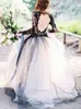 Gothic Black Lace Wedding Dresses 2019 New Design Selling Sweep Train Ball Gown Illusion Long Sleeve Backless Tulle Wedding Go9272018