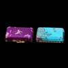 Mirrored Silk Brocade Craft Box Travel Jewelry Case Empty Double Lipstick Storage Boxes Lip Balm Tubes Packaging Containers LZ1793