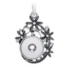 Mode argent métal bouton pression pendentif collier strass rétro pendentif bricolage 18mm gingembre boutons pression collier bijoux