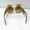 0150 occhiali da sole cornice in acetato d'oro con ananas 0150 Design Frame popolare per protezione UV SOCCHI SULLA SUCCHITÀ Summa di alta qualità W7736335