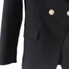 Premium New Style Top Quality Blazers Original Design Women's Double-Breasted Slim Jacket Metal Buckles Blazer Retro Shawl Collar Outwear Black White size chart