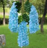 12 Pz/lotto Glicine vino Fiori Artificiali Glicine Vite Rattan Per Centrotavola Matrimonio Decorazioni Casa Ghirlanda