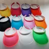 Summer PVC Visor Hat Unisex Clear Plastic Solid Sun Cap Empty Top Hats for Men Women307P