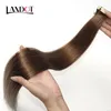 Bästa 10A-tejp i hårförlängningar 100% Original Virgin Remy Human Hair 200g / 80 st Brazilian Peruvian Indian Malaysian Skin Wefts Pu Hair