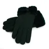 Wholesale  - 暖かい冬の女性レザーグローブ本物のウールの手袋女性100％品質保証