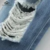 Filosofía 2017 verano jeans mujeres agujeros jeans chic azul claro casual streetwear para mujeres