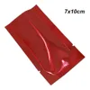 Rote 7 x 10 cm große, oben offene Lebensmittelventil-Vakuum-Heißsiegel-Verpackungsbeutel aus Aluminiumfolie für trockene Lebensmittel. Nuss-Mylar-Folien-Vakuum-Heißsiegel-Verpackungsbeutel