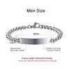 Mode mannen vrouwen armbanden 316 l roestvrij stalen armbanden zilver toon hoge kwaliteit stijl lege tag armbanden voor volwassen mannen