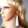 골드 로즈 중공 여성 여성 매달아 샹들리에 다채로운 프라이딩 귀걸이 패션 Tassels 귀걸이 보석 9 색