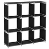 Multifunctional Assembled 3 Tiers 9 Compartments Storage Shelf Black Storage Holders & Racks