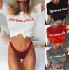 Bad Girls Clubワード印刷Tシャツの女性の手紙プリント緩いカジュアルブラウストップス面白いシャツTEES LJJO4221