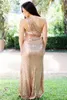 Lång paljett Rose Gold Bridesmaid Dresses Sequin One Shoulder Plus Size Wedding Gästklänningar Arabiska piga av hedersklänningar Wholesal228T
