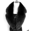 Mature Men Suit Collar Fur Scarf 90cm Winter Thicker Real  Fur Collar Detachable Leather Clothing Solid Scarf Women