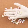 600pcs/lot 11mm White Colorful Acrylic Alphabet Letter Flower Beads L3120 Jewelry Making DIY Loose Beads