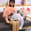 Dorimytrader Kawaii Cartoon Dolphin Plush Toy Giant Stuffed Sea Animals Pillow Doll for Girl Gift Decoration 51inch 130cm DY50514