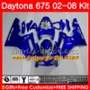 Corpo Branco Laranja Para Triumph Daytona 675 02 03 04 05 06 07 08 Daytona675 04HM.36 Daytona 675 2002 2003 2004 2005 2006 2007 2008 Kit de Carenagem