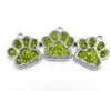 Whole 50pcs lot Bling dog bear paw print hang pendant charms fit for diy keychains necklace fashion jewelrys320T