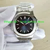 New Factory s New Mens Automatic Movement 40 mm Watch Sport Dive Full Steel Classic 5711 1A Watches Transparent Back Wristwatc2405