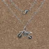 20 pcs liga moto encantos pingente colares para homens mulheres jóias presente antigo prata a-281D