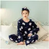 Kvinnor pyjama sätter 2018 höst vinter flanell tecknad film varm pyjamas kvinnor homewear djur sleepwear katt kvinnlig pajama s1015