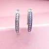 REAL 925 Sterling Silver Cz Diamond Hoop Earring med originallåda för kvinnor av hög kvalitet smyckörhängen set4091862