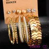 3 Zestaw Crystal Hoop Kolczyk Zestaw Dla Kobiet Dziewczyna Punk Styl Rhinestone Ear Studs Gold Color Circle Biżuteria E0792