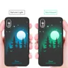 Lichtgevende beschermhoes voor iPhone x gloed in de donkere 3D reliëf schilderij fluorescerende kleur veranderende harde case cover slim fit back shell