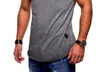 T-shirt estiva da uomo in cotone solido di alta qualità, sottile, casual, nuova, bianca e nera