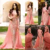 Generous Prom Dresses With Detachable Skirt Jewel Neck Half Long Sleeve Sweep Train Formal Dress Evening Sequined Plus Size Evening Gowns