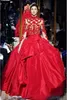 Zuhair Murad 2020 Suknie wieczorowe Sheer Długie Rękawy Wysokiej szyi Koronki Aplikacje Prom Suknia Sweep Train Red Carpet Specjalna okazja Dress