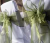 귀여운 Organza 웨딩 의자 새시 리본 장식 웨딩 Chiavari 의자 장식 흰색 아이보리 의자 Sash DIY Engagement Party Reception Bows
