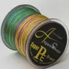 Ligne de pêche en plein air 4 brins tressés ligne 500m multi couleur super forte ligne de tresse multifilament Japon 10 20 30 40 65 85 100lb