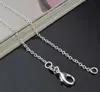 Лучшие цепи ожерелья стерлингового серебра цепи ожерелье мода 1 мм крест ожерелье цепи украшения 16 18 20 22 24 дюйма длина высокого качества