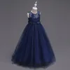 2019 Abiti vintage da ragazza di fiori in pizzo blu navy Abiti adorabili Avorio bianco rosso con abiti da ballo con fiocco in tutù Disponibile a buon mercato