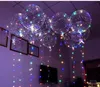 50PCS No Wrinkle Clear Bobo Balloon With 3M Led Strip Wire Luminous Led Balloons wedding Decoration birthday party Toy c223