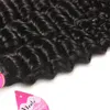 Meetu Vison Brésilien Malaisien Indien Péruvien Vague Profonde Cheveux Humains Weave Bundles Avec Fermeture Entier 828 pouces pour Femmes Toutes Ag3077893