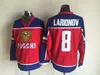 Mi08 2002 Team Russia Hockey Jerseys 8 ALEXANDER OVECHKIN 10 PAVEL BURE 91 SERGEI FEDOROV 27 ALEX KOVALEV 8 IGOR LARIONOV Jersey Red Home Mens