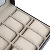 OUTAD 12 Slots Leather Jewelry Holder Tray Watch Box Custom Organizer Storage Display Stand Rack Case Gift Pillow Casket New