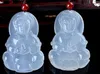 Natural A cargo jade Guanyin pendant men's ice kind of jadeite white chalcedony agate large brand jade can do certificate