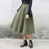 Wholesale- Yichaoyiliang 2017 Autumn & Winter High Waist Midi Korean College Lolita Style A-kine Skirt Mid-calf Length