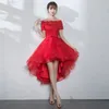 New Arrival Lady Cocktail Dress Bateau HiLo Evening Dress Homecoming Dresses Women Prom Dresses Bridesmaid Dress Silver Red Color8396943