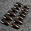 Fashion Metallic Nail Tips Acrylic Mirror Surface False Nails Long Size Silver Color in Simple Package 24pcs/lot